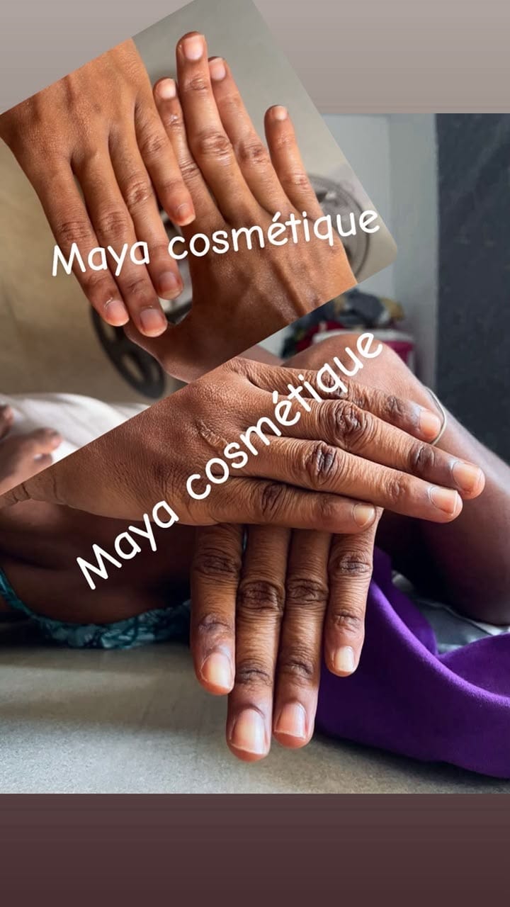 Résultat avant-après Maya Cosmétique sur les mains